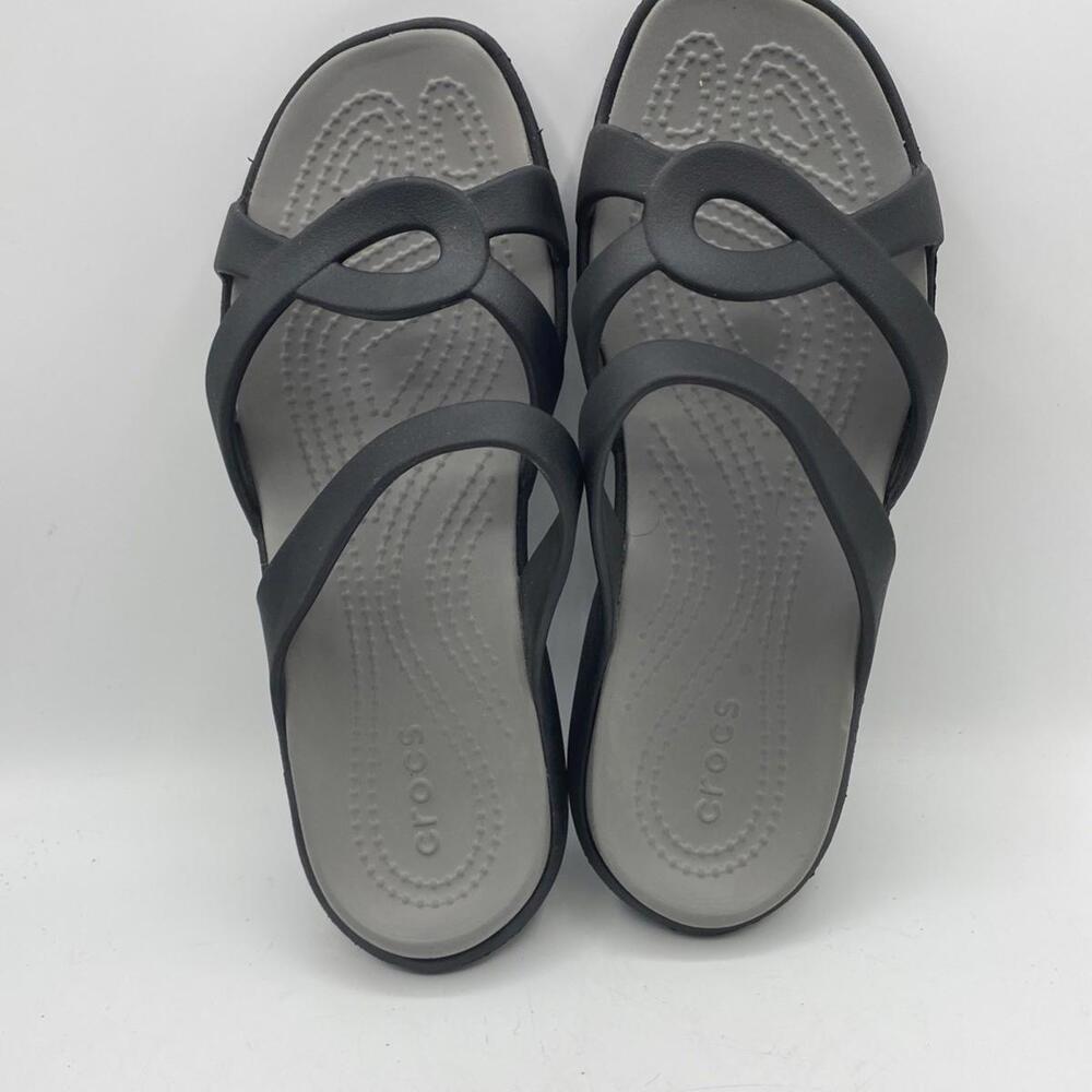 Crocs Meleen Women's Size 6 Black Twist Slides Open Toe Slip On Comfort Sandals - Picture 10 of 10